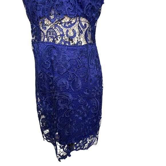 B Darlin Mock Neck Illusion Lace Bodycon Dress Juniors 13/14 Women’s Large - Picture 4 of 16